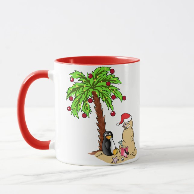 Mug Noël à la plage (Gauche)