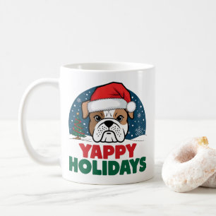 Mug Noël American Bulldog Joyeux jours fériés drôle