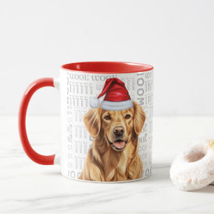 Mug Noël Amoureux des chiens Golden Retriever