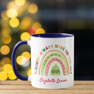 Mug Noël Arc-en-ciel Appréciations Marine Bleu