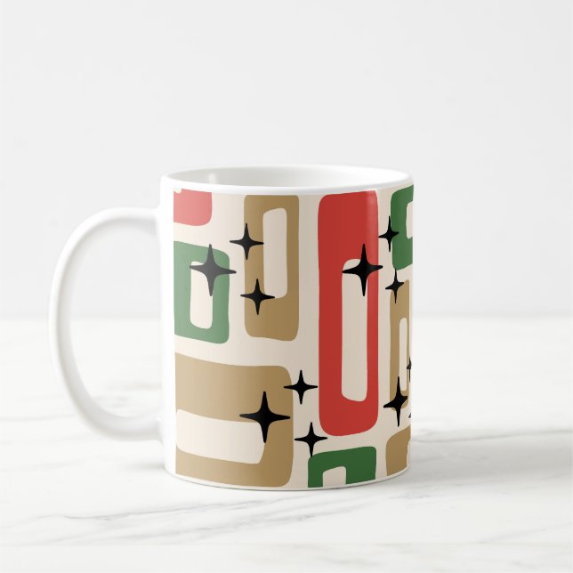 Mug Noël Atomique Moderne du Milieu du Siècle (Gauche)