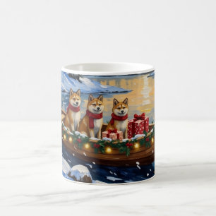 Mug Noël Bateau Akita Fêtes