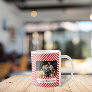 Mug Noël blanc et rouge rayé 1 photo