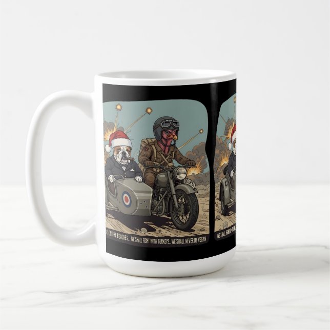 Mug Noël britannique drôle (Gauche)