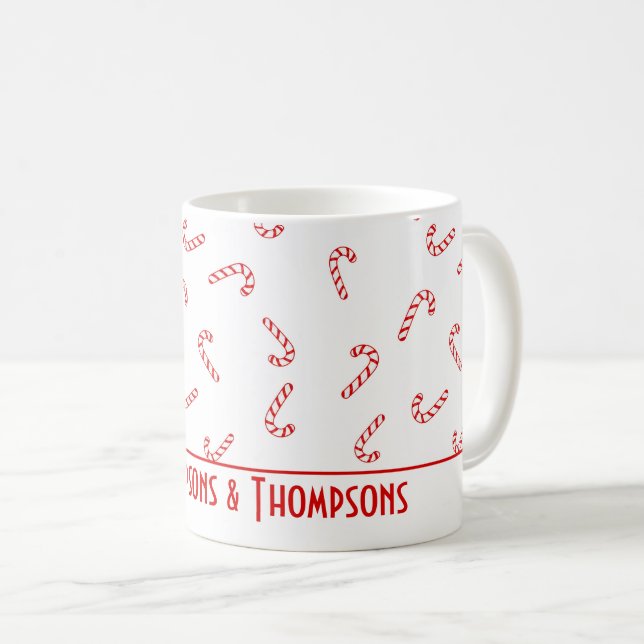 Mug Noël Canne de Bonbons Personnalisée (Devant droit)