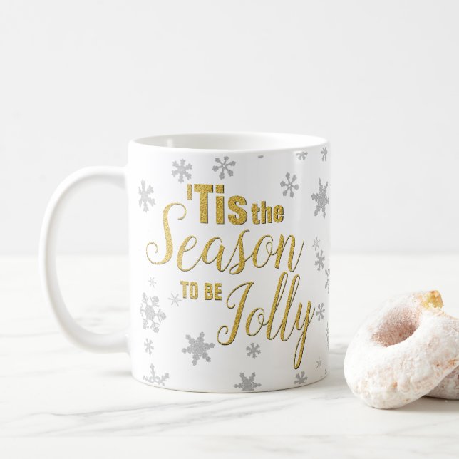 Mug Noël C'est la saison Snowflake Gold Silver (Avec donut)