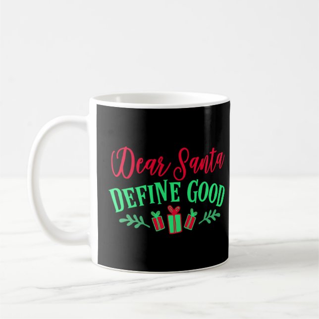 Mug Noël Cher Père Noël Définir de bonnes filles amusa (Gauche)