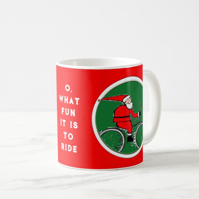 Mug Noël cycliste (Devant droit)