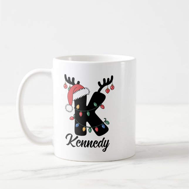 Mug Noël de famille monographique |Vacances personnali (Gauche)