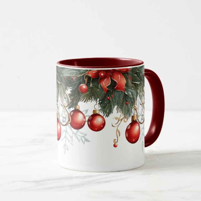 Mug Noël de la bulle rouge (Devant droit)