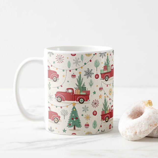 Mug Noël de la ferme vintage (Avec donut)