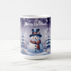 Mug Noël de la forêt d'hiver Pourpre