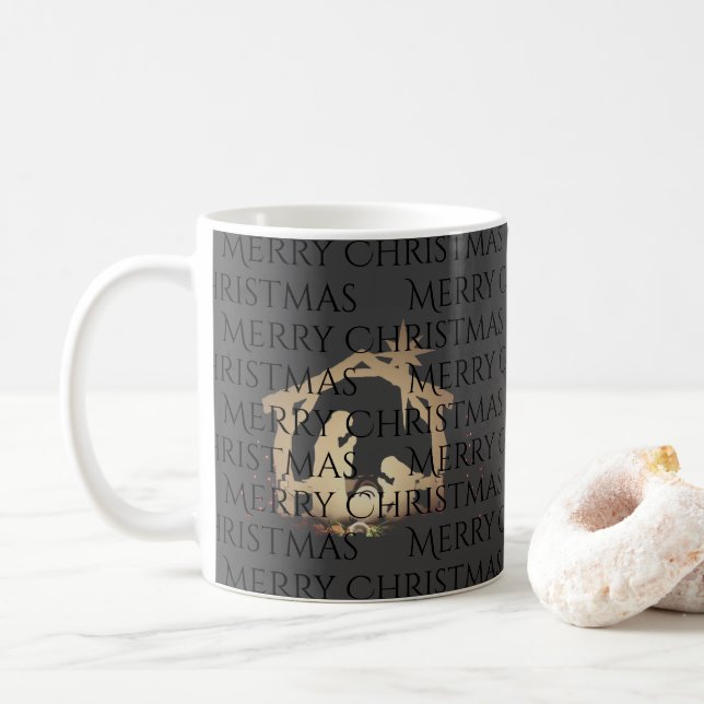 Mug Noël de la Nativité Élégante (Avec donut)