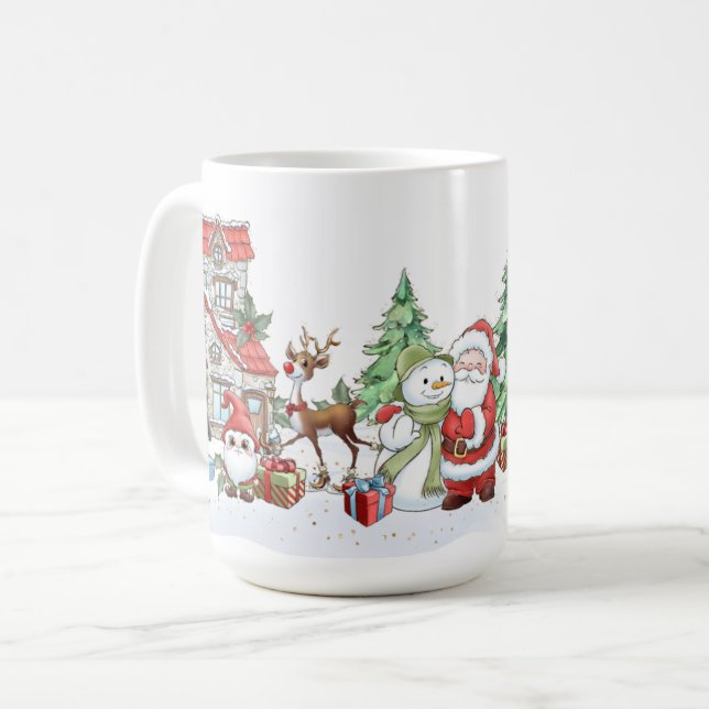 Mug Noël de père Noël Snowman Reindeer (Devant gauche)