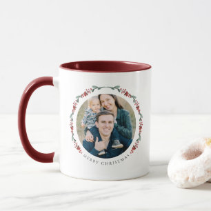 Mug Noël de photo botanique moderne