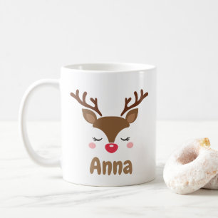 Mug Noël de rennes mignons personnalisés 