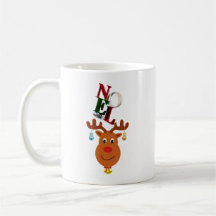 Mug Noel Deer Bells Bauble Rudolf Snowflakes Noël