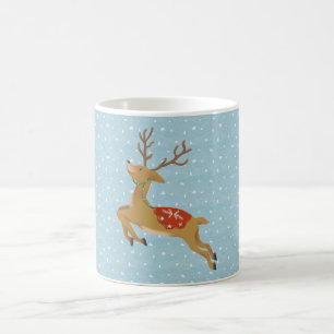 Mug Noël des mignons rennes et chutes de neige