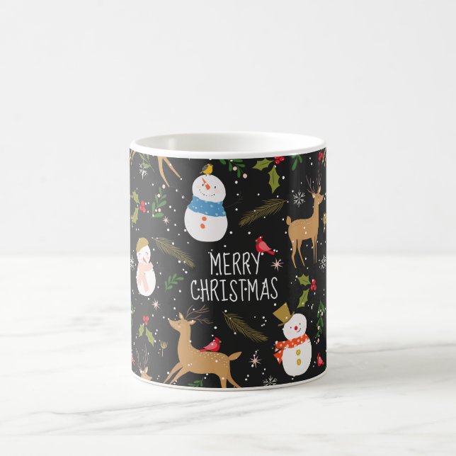 Mug Noël des neigeurs et rennes Noir (Centre)