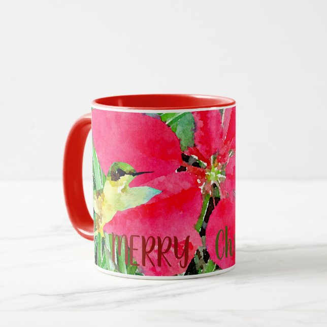 Mug Noël des papillons et des colibris (Devant gauche)