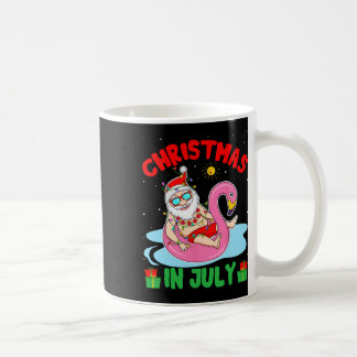 Mug Noël d'été en juillet - Père Noël tropical surfant