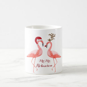 Mug Noël drôle de Flamants roses
