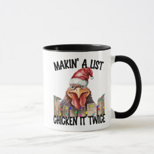 Mug Noël Drôle Faire Une Liste Poulet Il Deux Fois