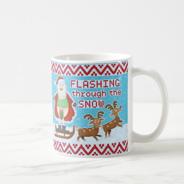 Mug Noël drôle | Le Père Noël clignote la neige du Tru (Droite)
