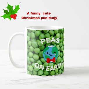 Mug Noël drôle "Pois sur Terre" Punny mignonne