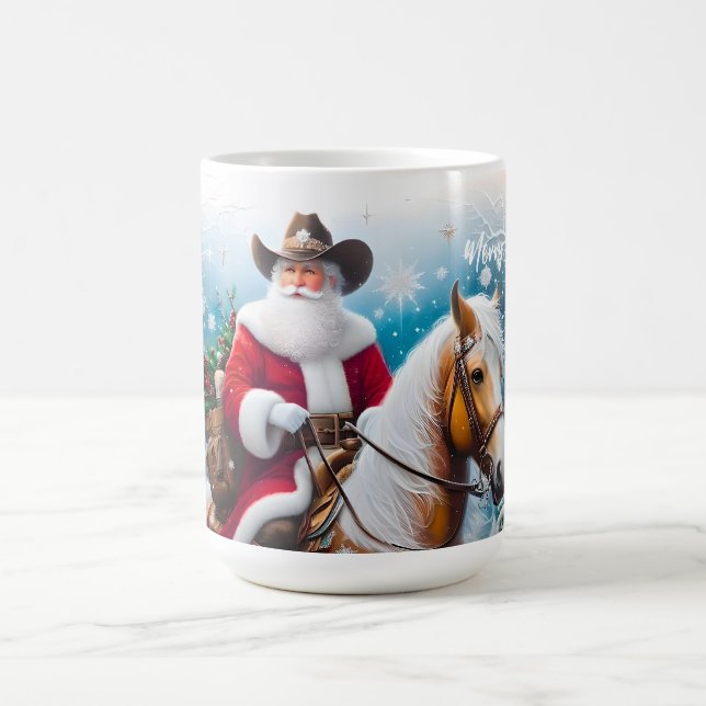 Mug Noël du Père Noël occidental à cheval (Centre)