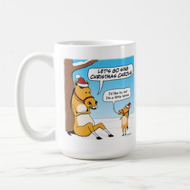Mug Noël du petit Cheval mignon et amusant (Gauche)