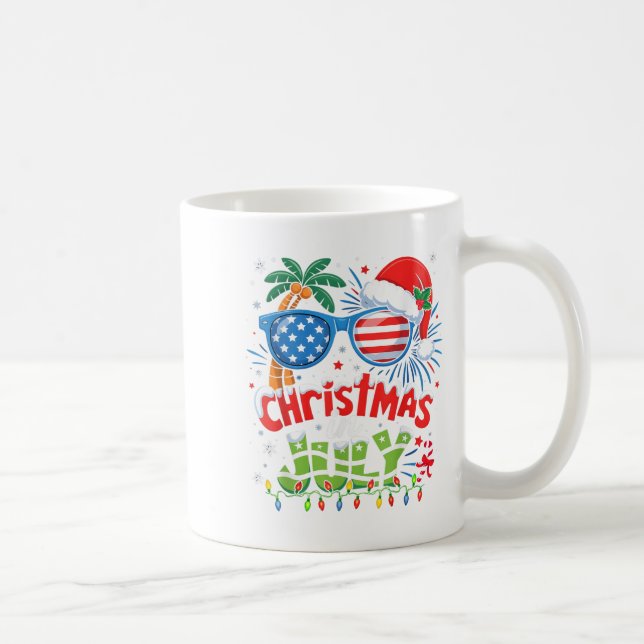 Mug Noël En Juillet États-Unis Drapeau Summer Beach Ha (Droite)