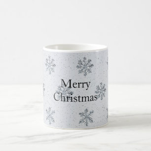 Mug Noël Flocons de Neige Gris Argent