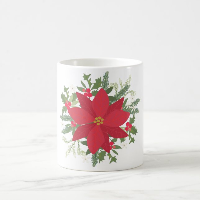 Mug Noël Floral Rouge Poinsettia (Centre)