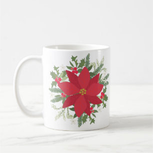 Mug Noël Floral Rouge Poinsettia