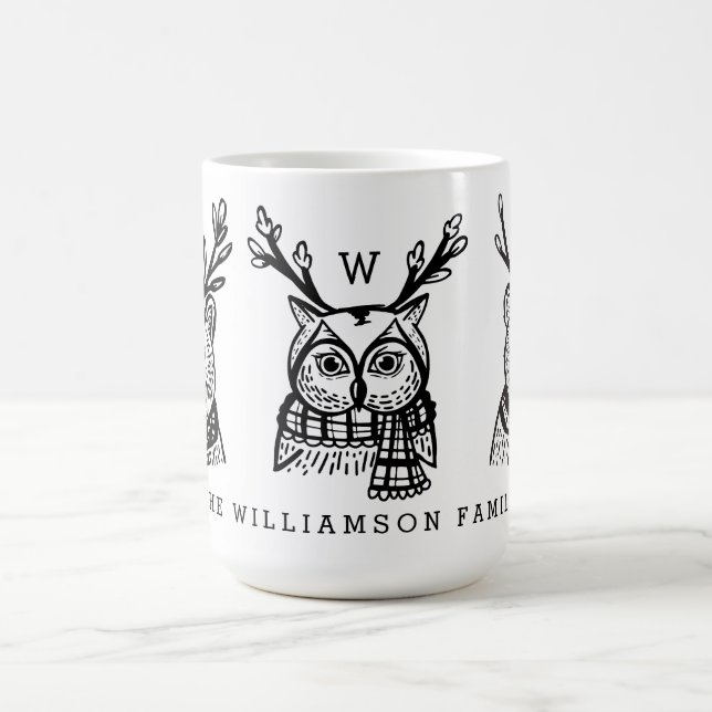 Mug Noël Forêt forestière Animaux de famille Caractère (Centre)