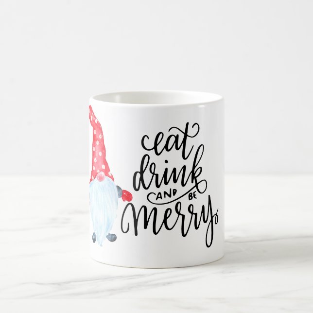 Mug Noël Gnome Manger Boire Soyez Joyeux (Centre)