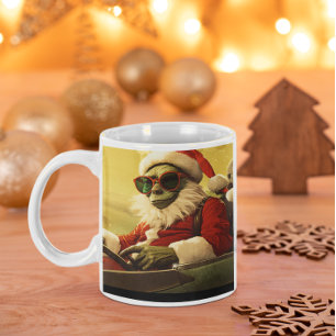 Mug Noël Green Goblin #1 conduire une voiture de sport