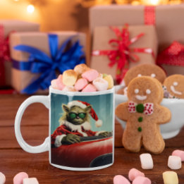 Mug Noël Green Goblin #8 conduire une voiture de sport