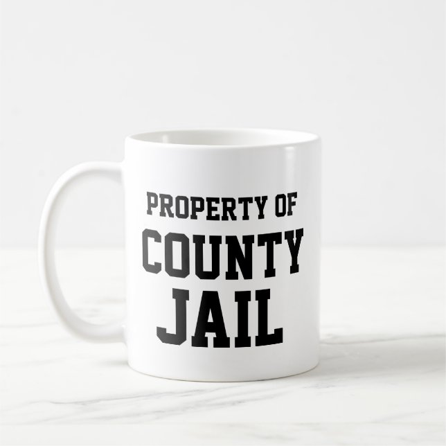 Mug Noël Idée actuelle Amusante Novelty COUNTY JAIL (Gauche)
