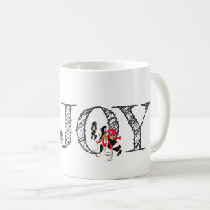 Mug Noël JOIE Chien Holly Arc Fête Amusante de Vacance