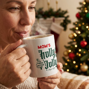 Mug Noël La magie rouge/verte HOLLY JOLLY de maman