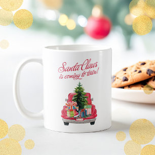 Mug Noël Le Père Noël Vient À La Ville Camion Rouge
