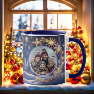 Mug Noël magique - flocons de neige dorés, photo