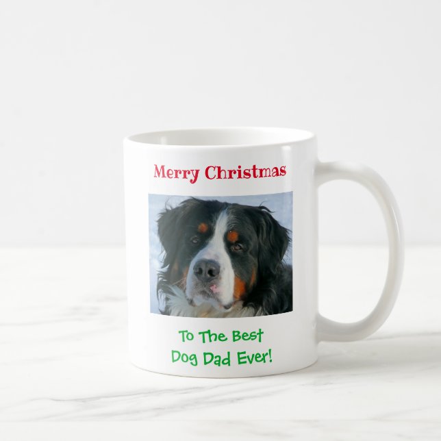 Mug Noël Meilleur Chien Papa Jamais Pet Photo (Droite)