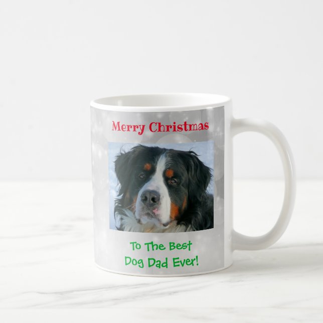 Mug Noël Meilleur Chien Papa Jamais Pet Photo (Droite)