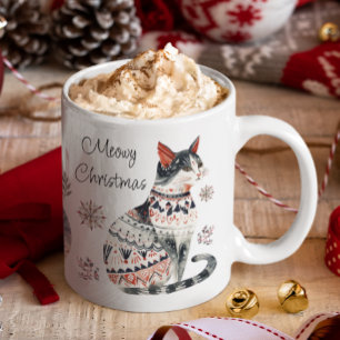Mug Noël Meowy Joyeux Noël Amoureux de les chats douil