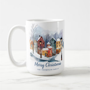Mug Noël Merry Christmas Élégant et Cosy Aquarelle d'H