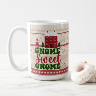 Mug Noël mignon gnomes rouge vert drôle jeu