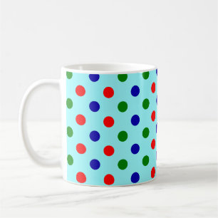 Mug Noël - Motif Pois rouge, vert et bleu